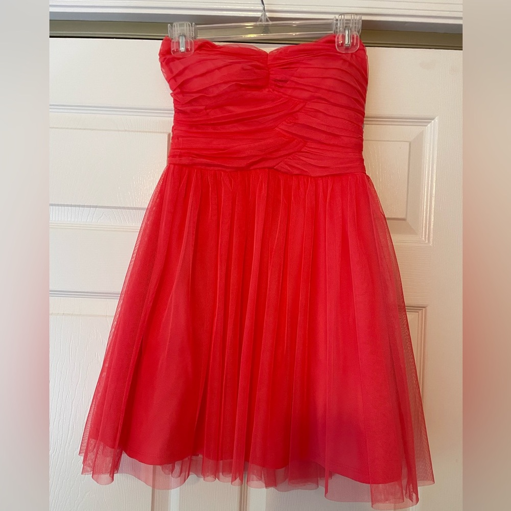 Coral tulle dress